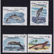 CUBA 1980 SERIE COMPLETA DE ESTAMPILLAS NUEVAS MINT FAUNA MARINA